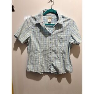 L.L.Beanwomens Medium Plaid Shirt Pit To Pit 20" Shoulder To Hem 22"